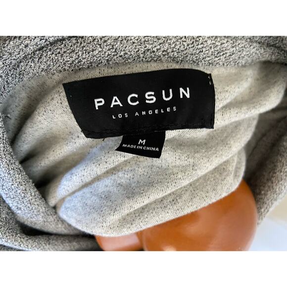 Pac Sun PacSun Mens Hoodie Size Medium Gray Textured Nubby Long Sleeves - Picture 4 of 5